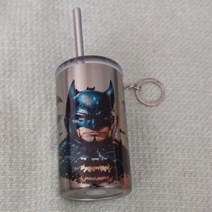 Batman Tumbler with Straw Keychain Stainless Steel